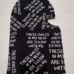 Black and White Graphic Hoodie Mask Baklava Ski Mask